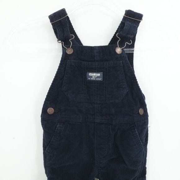 Oshkosh Bgosh Boys Navy Blue Corduroy Vestbak Overalls 2T Classic Farmer - Picture 5 of 11